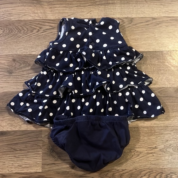Carters Blue and White Polka Dot Dress with Diaper Cover Size 3 months - Picture 3 of 4